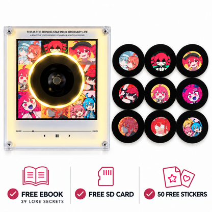 Song Collector Teto acrylic music player with nine collectible mini discs and included gifts